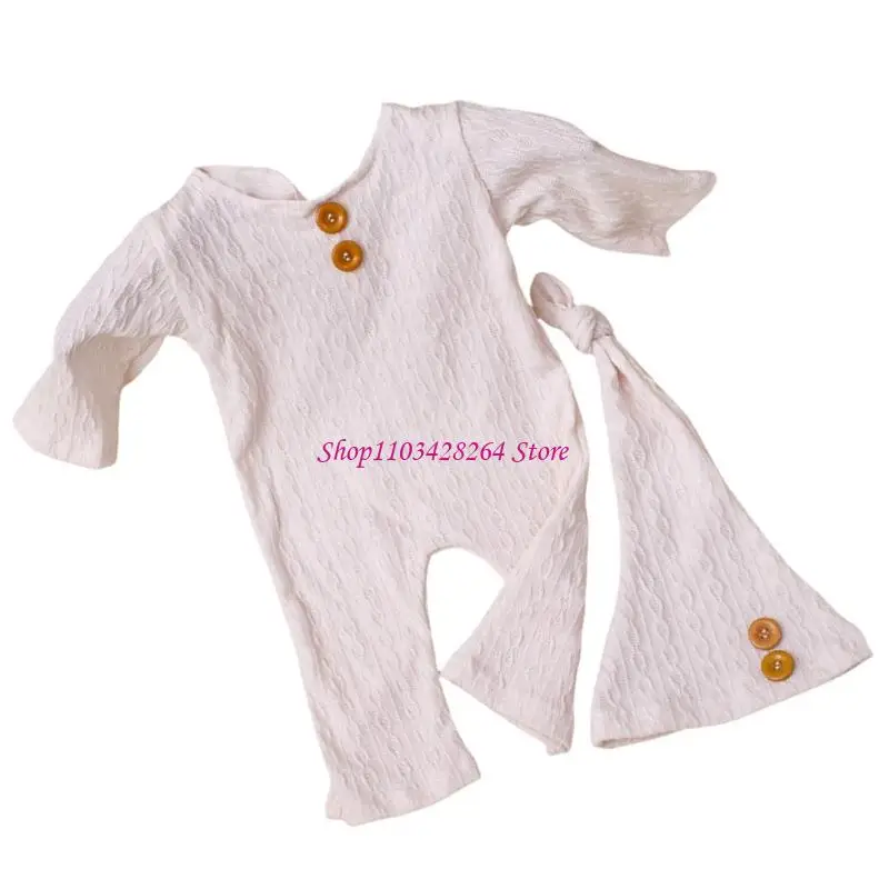 Elastic Baby Photo Prop Bushable Breathable com calças combinando fotografia recém -nascida