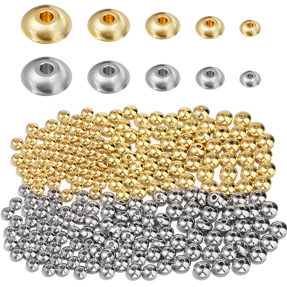 

Бусины из нержавеющей стали для изготовления ювелирных изделий, 20-50 шт./партия