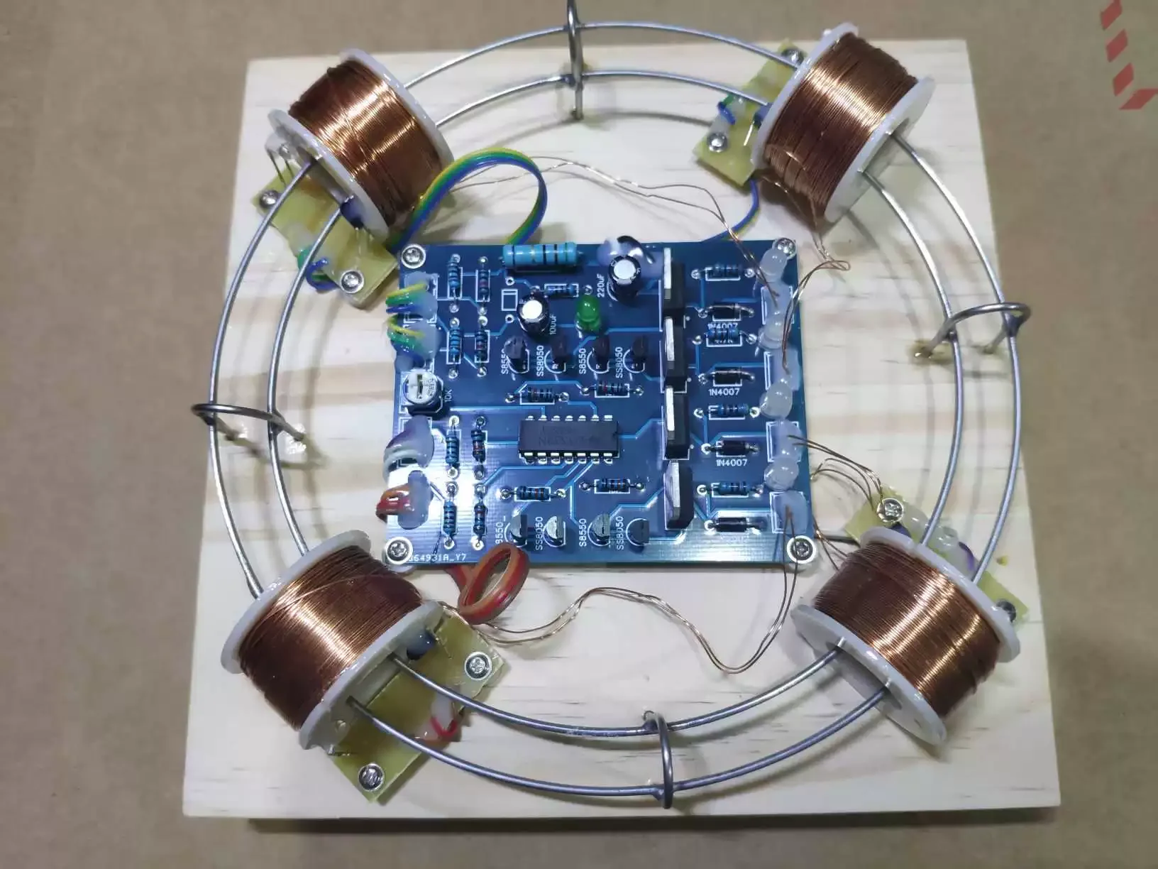 DIY dual/quadruple-coil electromagnetic accelerator particle circular motionelectromagnetic induction physics experimental model