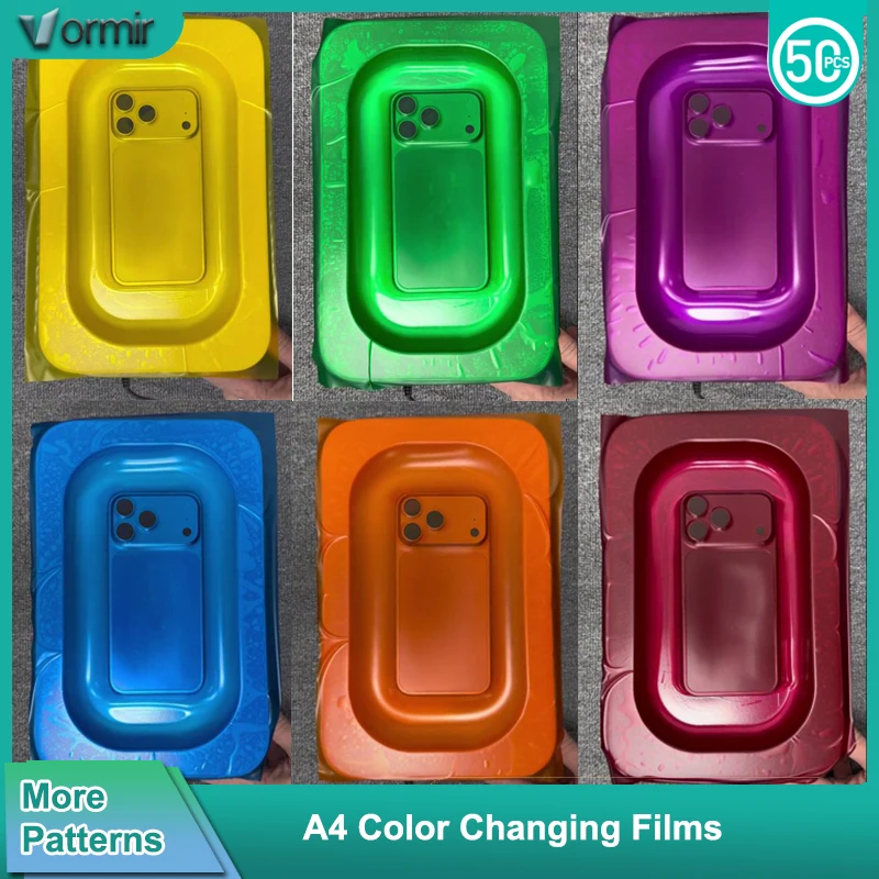 

VORMIR 50pcs 300*200 Vacuum Coating Color Change Film for iPhone 17 Pro Max Full Cover Heat Shrink Lamination Phone Skin Sticker