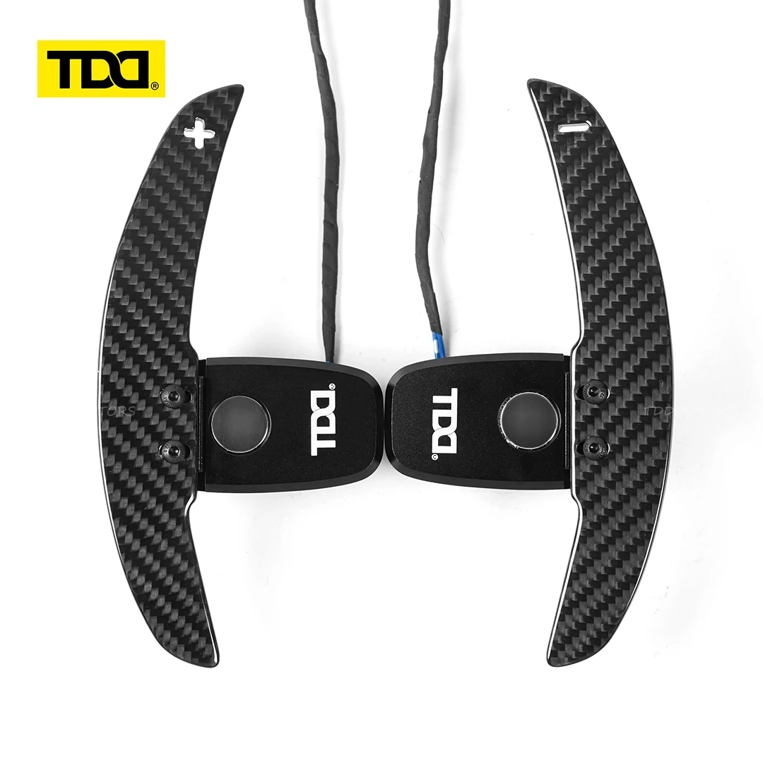 TDD Glossy Carbon Fiber Magnetic Paddle Shifters for Mercedes Benz AMG 2016 - 2024 Steering Wheel Shift Paddle Extensions