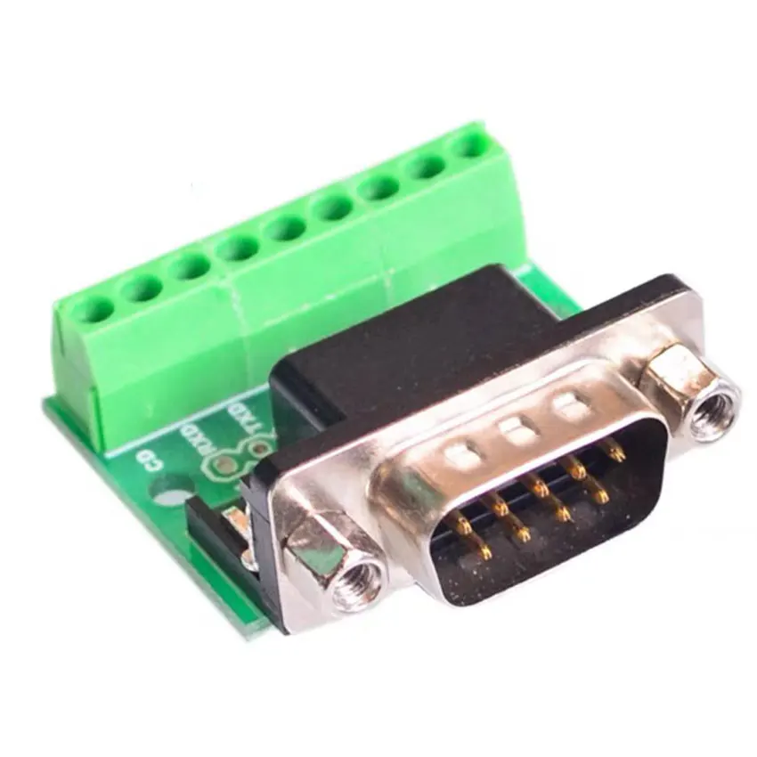 9pin Solderless Connectors DB9 RS232 Serial to Terminal Female Male Adapter Connector Breakout Board