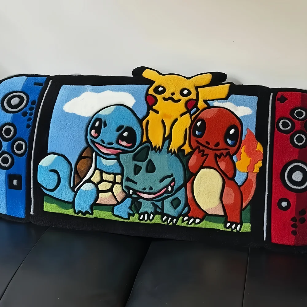 Anime Cute Pokemon Switch Rug Floor Mat Kids Room Decor Non-Slip Carpet,Pet/Game Mat,Soft Decorative Blanket view 4