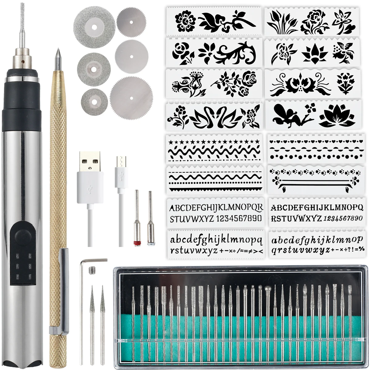 

Electric Engraving Pen Cordless Micro Carving Pen with 3 Adjustable Speed 280mAh Rechargeable Engraver Machine Wireless Etching