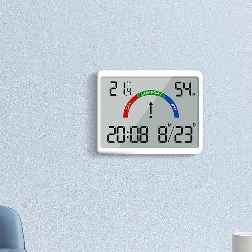 

Mini Magnetic Digital Alarm Clock Electronic Display Screen Temperature Hygrometer Battery Powered Ultra Thin Table Clock Fridge