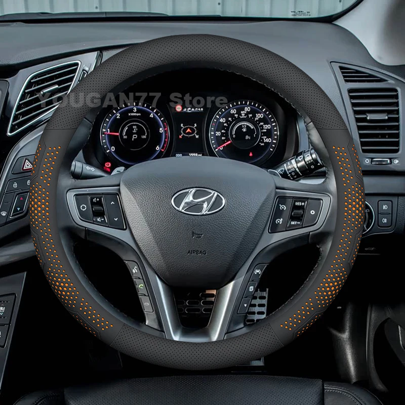 

Leather Car Steering Wheel Cover For Hyundai i40 Tourer i10 i20 N Line 2012-2024 Covers For Covers Auto Hyundai Accessories