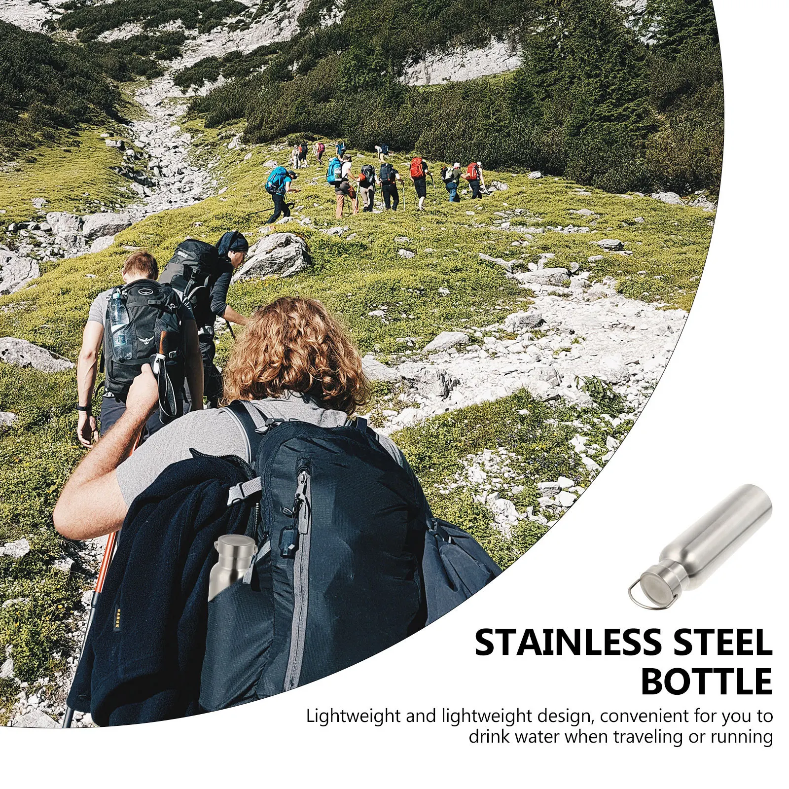 

1pc Stainless Steel Vacuum Mug Lightweight Insulated Bottle Long Heat Preservation Portable For Travel Running Outdoor