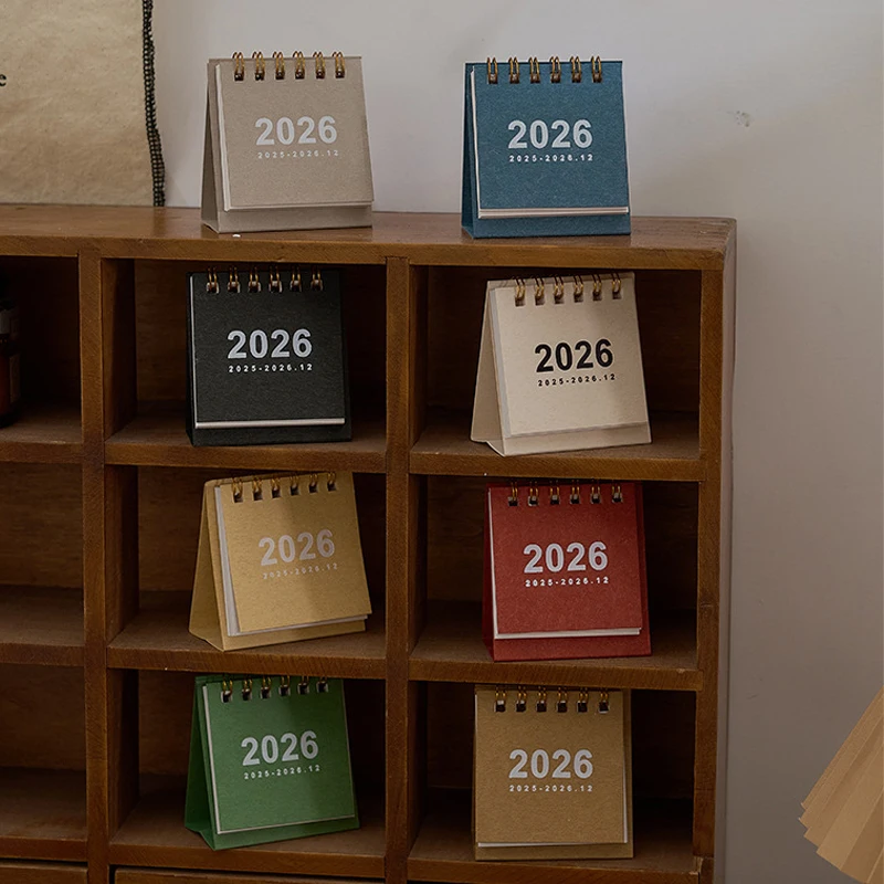 2026 Desk Calendar Mini Solid To Do List Calendar Books Kawaii Daily Monthly Yearly Planner Time Manegement Desk Decorations