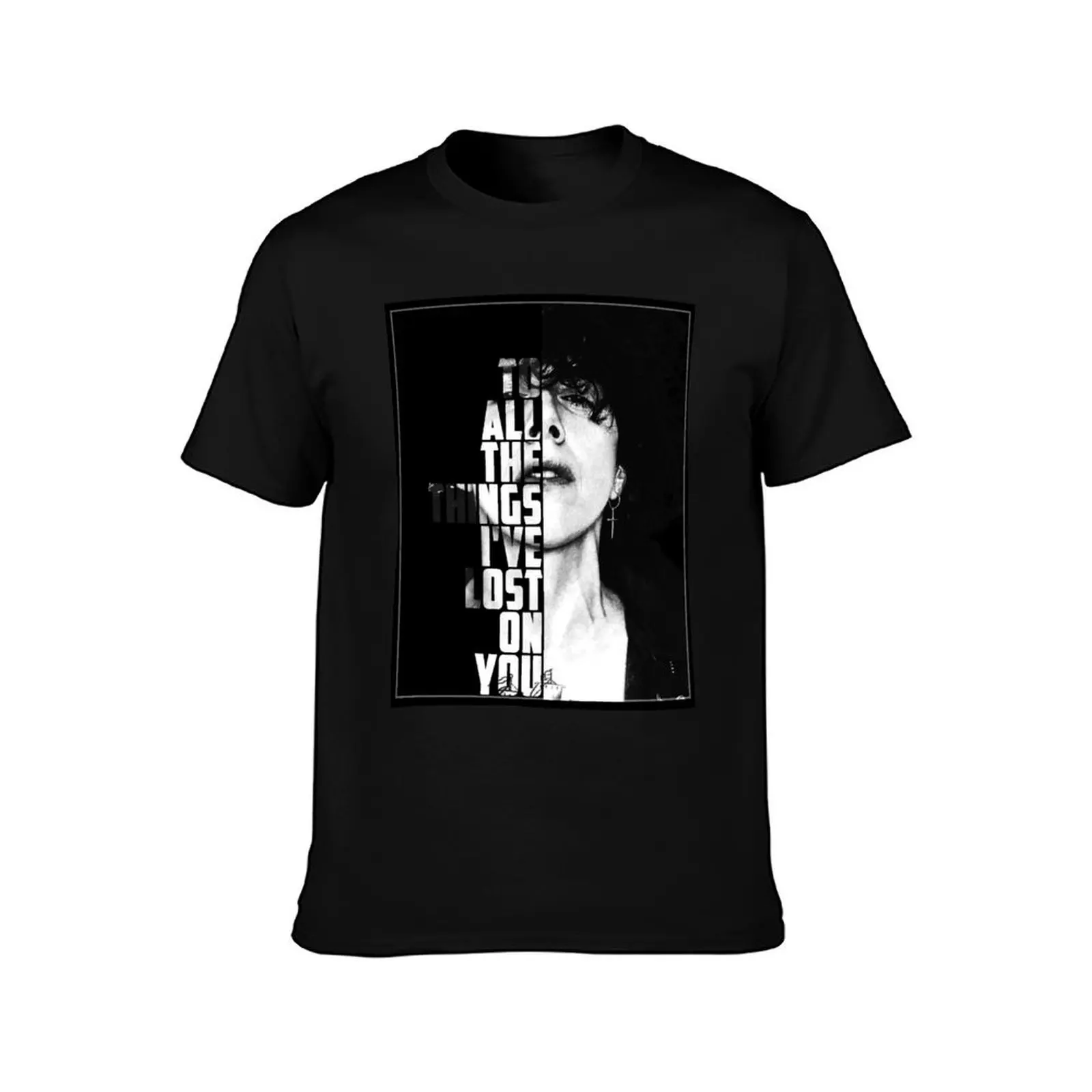 LP Laura Pergolizzi Lost on You Black and White T-Shirt Basic All Season Solid T-Shirt