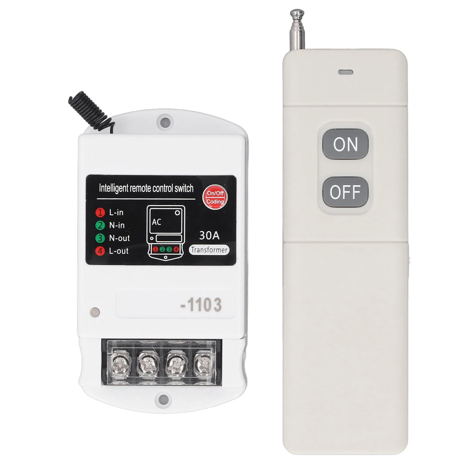 Remote Control Switch 30A Relay 3km Control Range Wireless Remote Switch for Water Pump Motor Garage Door