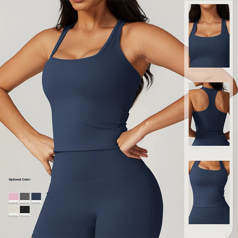 

Women's Workout Yoga Tank Top Quick Drying Gym Sports Vest Casual Running Fitness Top Slimming Beauty Back Training Sports Top