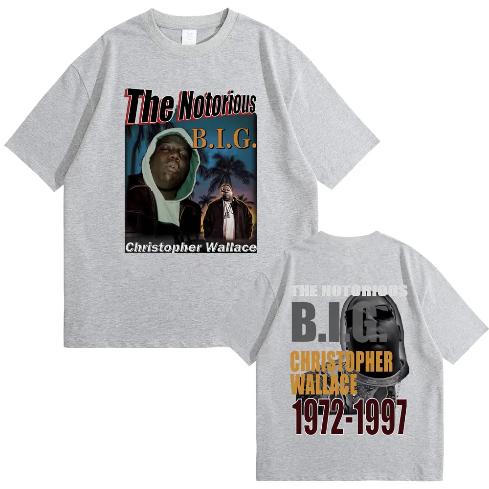 Rapper The Notorious Big Print T-shirt Biggie Smalls Tshirt Men Women Hip Hop Rock Style T Shirts Male Pure Cotton Short Sleeve