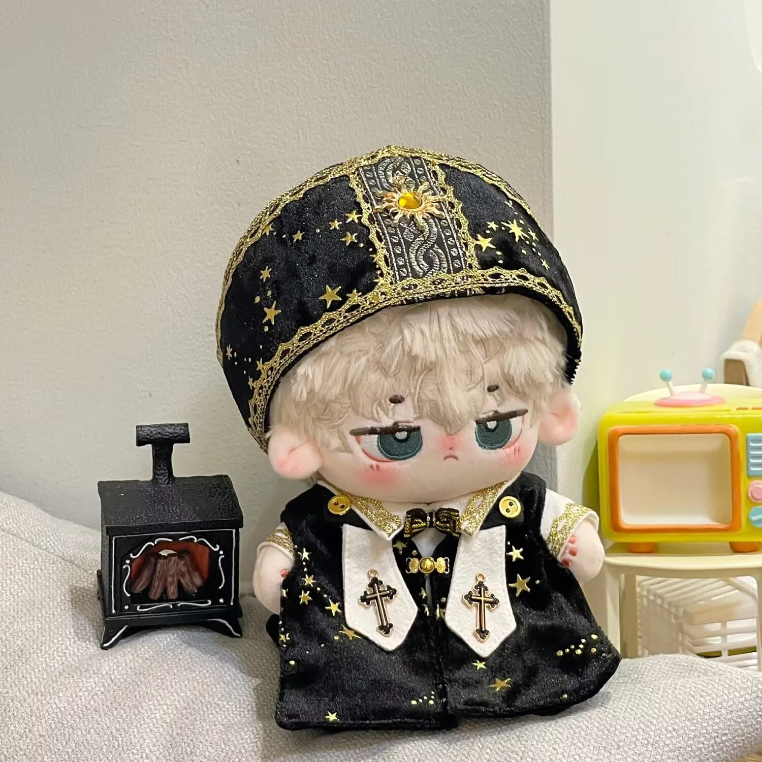 ملابس دمى قطنية 20 سنتيمتر ، ملابس أطفال 20 سنتيمتر ، نماذج ذكر ، دمى على شكل نجمة ، جسم سمين عادي ، ملابس دمى الكاهن