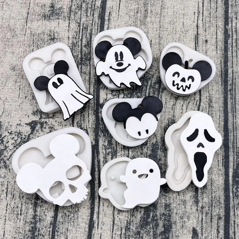 Ghost Spirit Halloween Silicone Sugarcraft Mold Resin Tools Cupcake Baking Mould Fondant Cake Decorating Tools