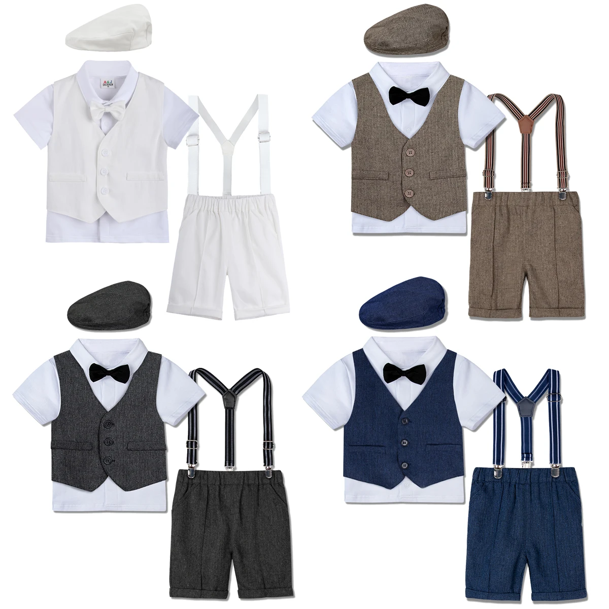 

Baby Boys Outfits Set Infant Formal Suit Toddler Wedding Birthday Party Costume Christening Blazer Gentleman Shirt Shorts Sets