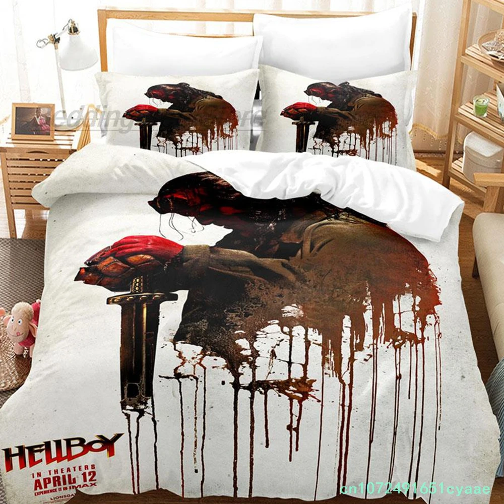 The Film Hell Boy Bedding Set Single Twin Full Queen King Size Bed Set Aldult Kid Bedroom Duvetcover Sets 3D Print 2022
