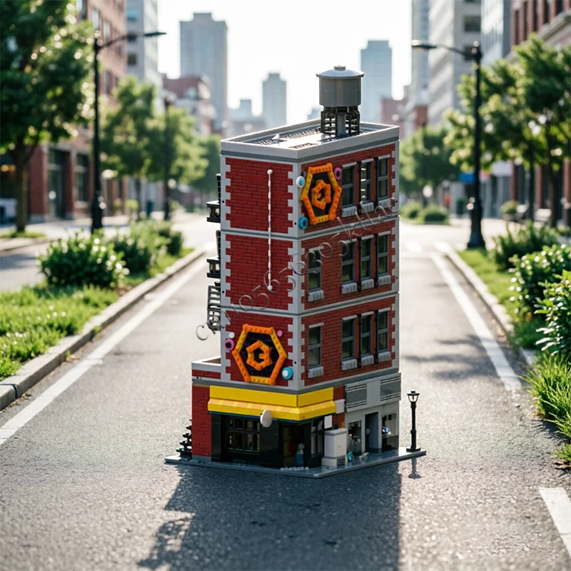 4625 PCS MOC Famous Movies Apartment Cooked Food Store Jewelry Store Model DIY Assembled Educational Creative Children Toys Gift