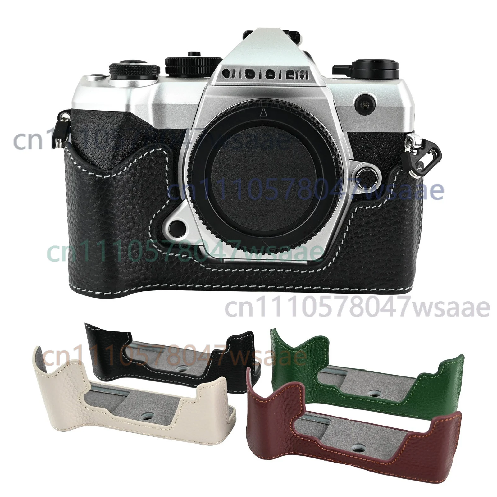 

1pcs Genuine Real Leather Half case for OM System OM-5 Mark II OM52 Camera Bag Grip