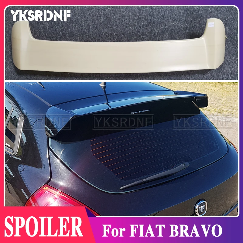 YKSRDNF For FIAT BRAVO Spoiler 2006 to 2016 high quality carbon fiber glossy black DIY color Spoiler BRAVO II Spoilers