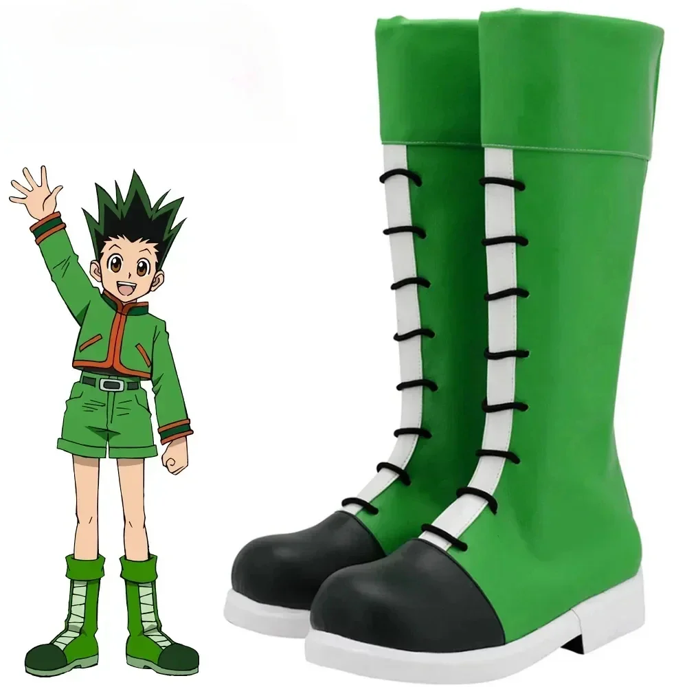 

Anime Hunter x Hunter Cosplay Shoes Gon Freecss Adult Unisex High Green Boots Party Halloween Costume Props