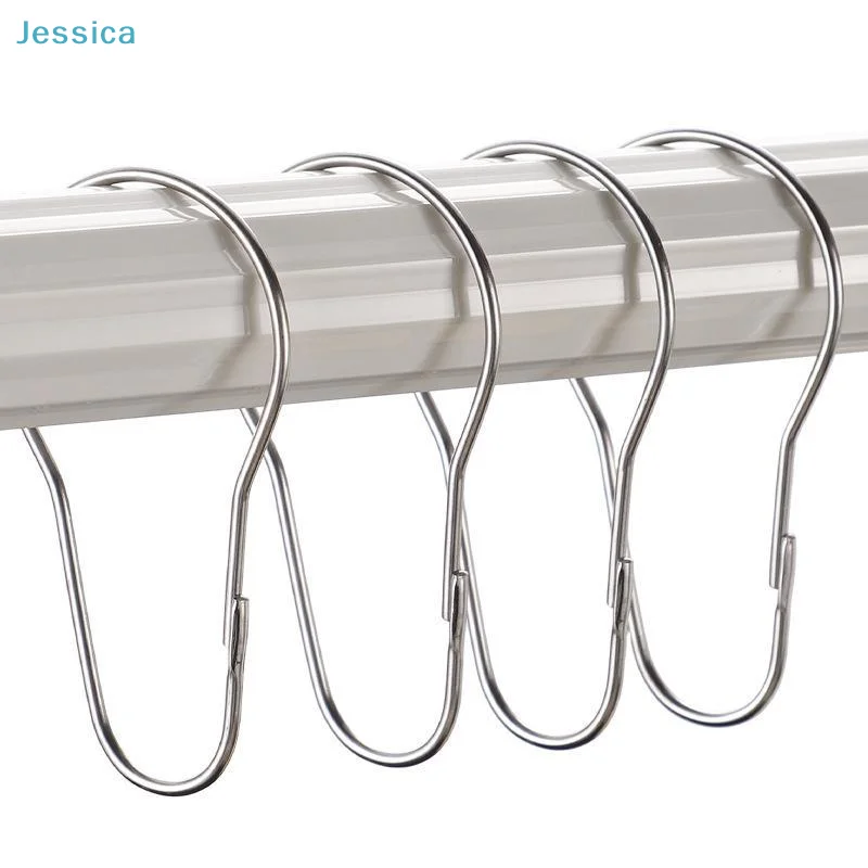 〔S〕10/20Pcs 304 Stainless Steel Beadless Shower Curtain Hook Curtain Limpet Bathroom Accessories Hook Hoist Hook Hook
