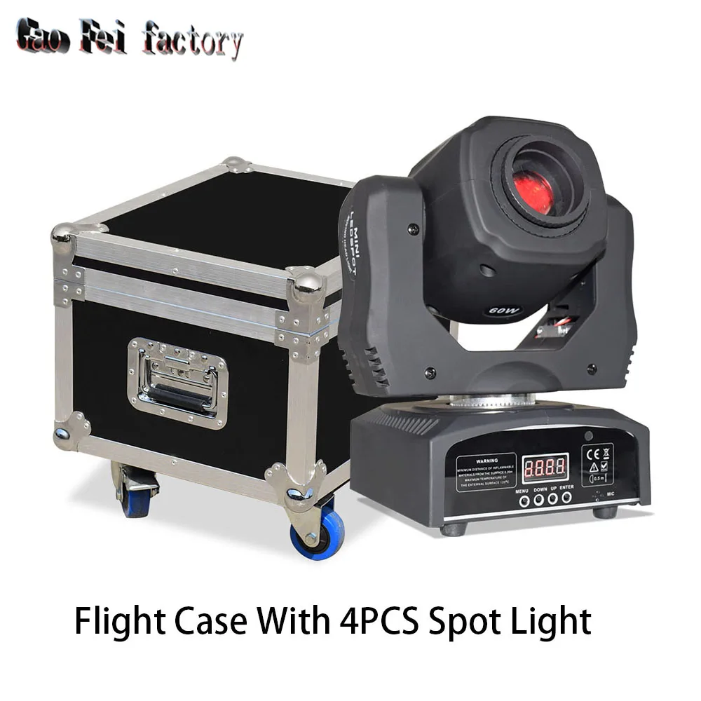 

With Fly Case 4in1 Moving Head Led 60W Lyre Spot Light With Gobo 3 Face Prism Rotation For State Dj Nightclub Lighting