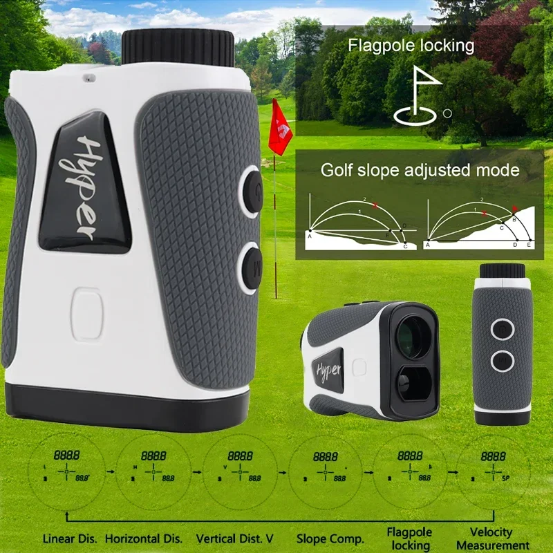 

New Hunting Outdoor Laser Rangerfinders Golf USB 800M 1200M Range Finder With Flag-Lock Angle Slope Compensation