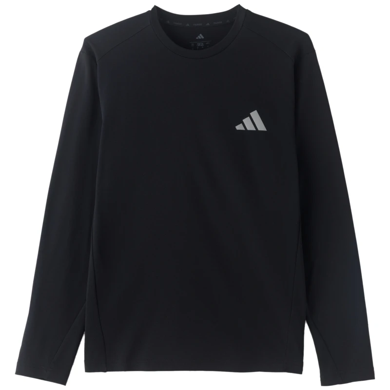 Adidas long-sleeve T-shirt, comfortable and breathable, men's sports fitness crew neck pullover KU8507