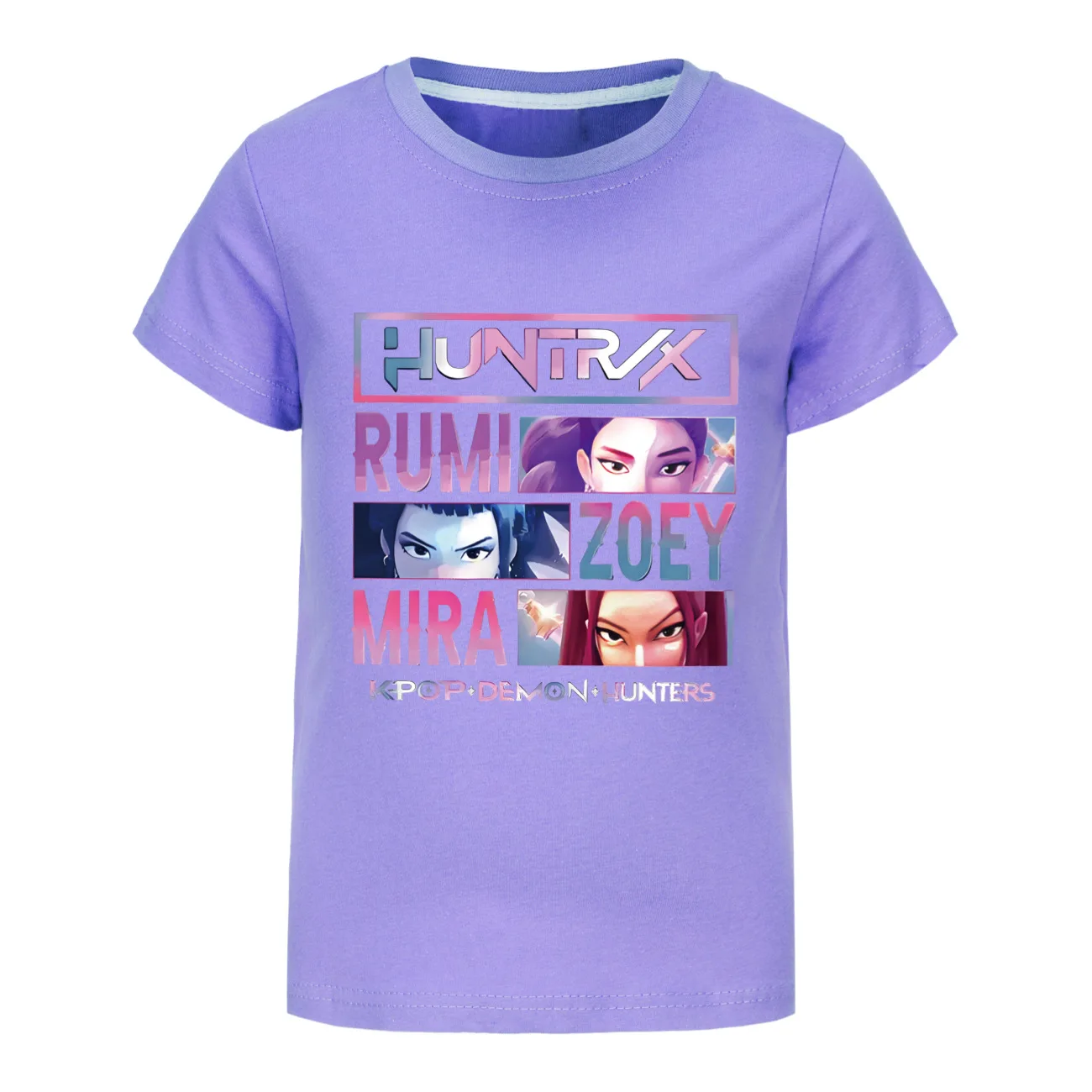 KPop شيطان الصيادين Huntrix تي شيرت الصيف الفتيان الفتيات القطن قصير الأكمام عادية تيز ملابس الطفل الاطفال التي شيرت بلوزة مستديرة العنق 4931