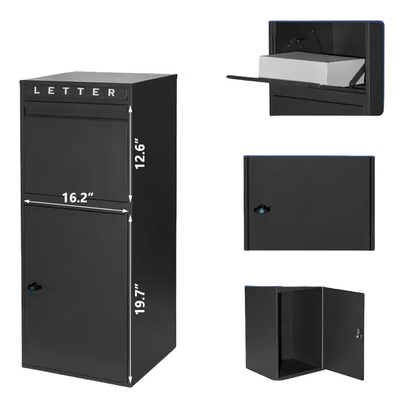 Wall Mounted Outdoor Package Mailbox Parcel Letter Delivery Box Security Lockable Large Parcel Drop Box