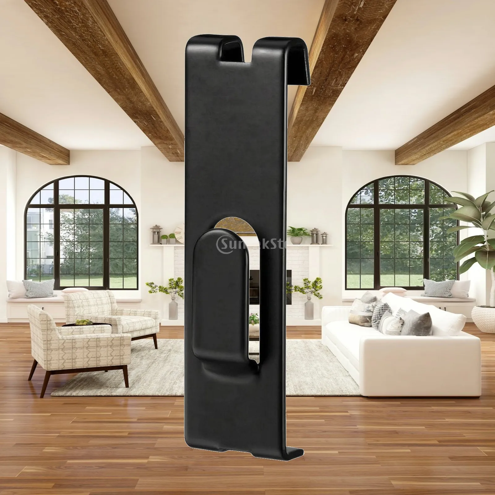 Metal Wall Hook Black for Grid Wall Panel Double Hook Iron Perforated Board Hook for Hanging Decor and Tools