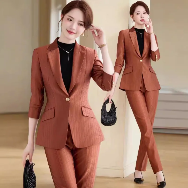 Senior Sense Business Suit Female Temperament Goddess Style Hotel Manager Business Formal Wear Two-Piece Set Professional Tailor