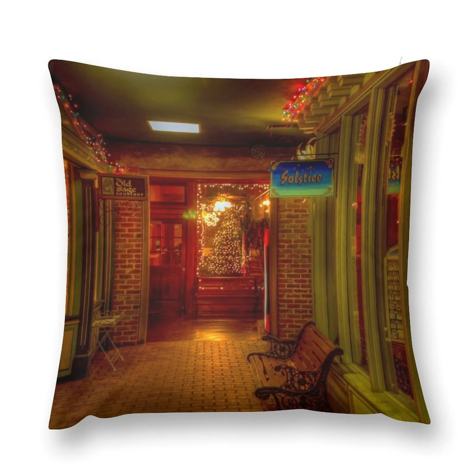 Old Fashioned Christmas Shopping Poduszka do rzucania Luksusowe poszewki na poduszki Świąteczna poduszka