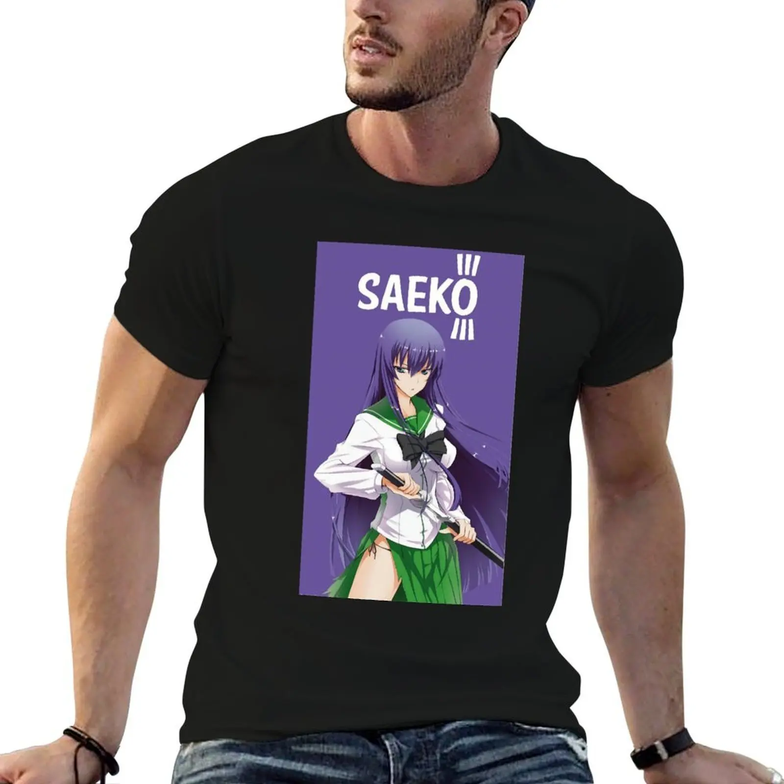 

Забавный подарок для Saeko — футболка с рисунком Highschool Of The Dead для фанатов, футболки для мужчин, облегающая футболка
