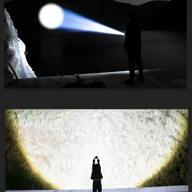 Most Powerful Led Flashlights USB Rechargeable Flashlight Emergency Spotlights Long Range Tactical Torch Camping Hunting Lantern