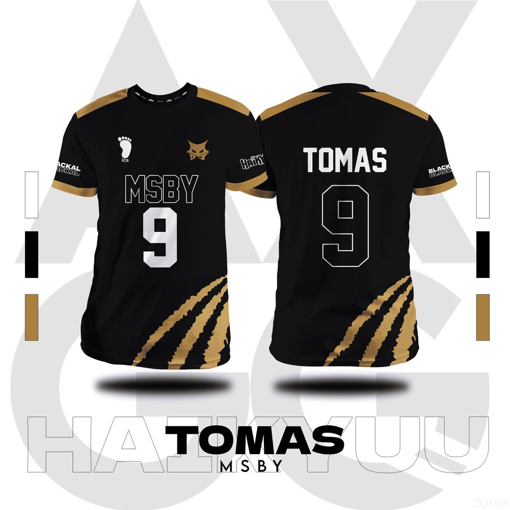 

Cartoon Anime Haigui Jersey 3D Printed Role-playing T-shirt Summer Men's and Women's Short Sleeved Harajuku Volleyball T-shirt