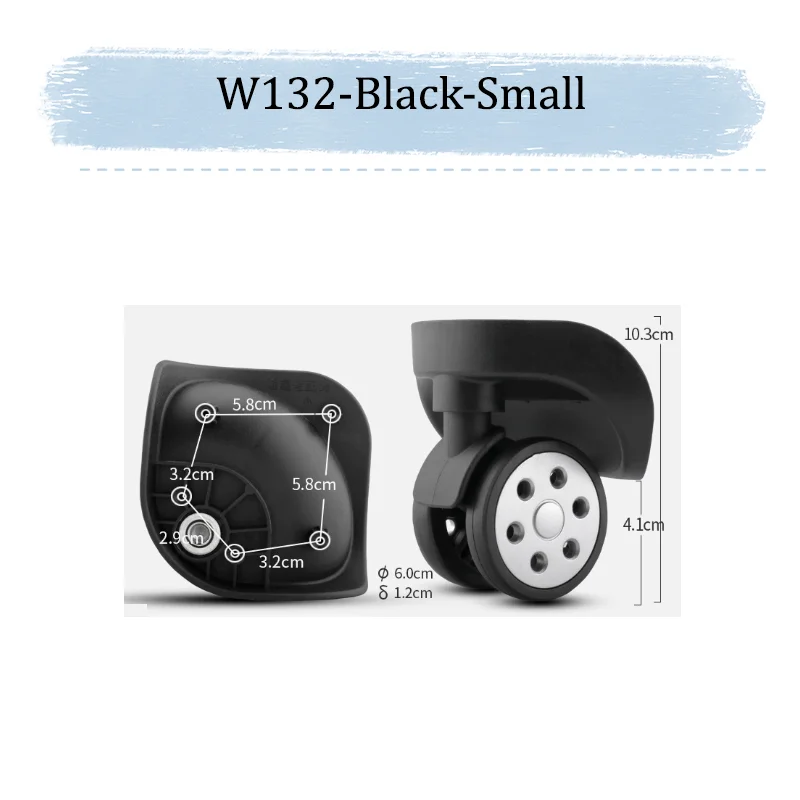 For W-132 High Quality Luggage Wheels Replacement 360° Swivel Silent Casters Heavy Duty for Travel Suitcase Repair