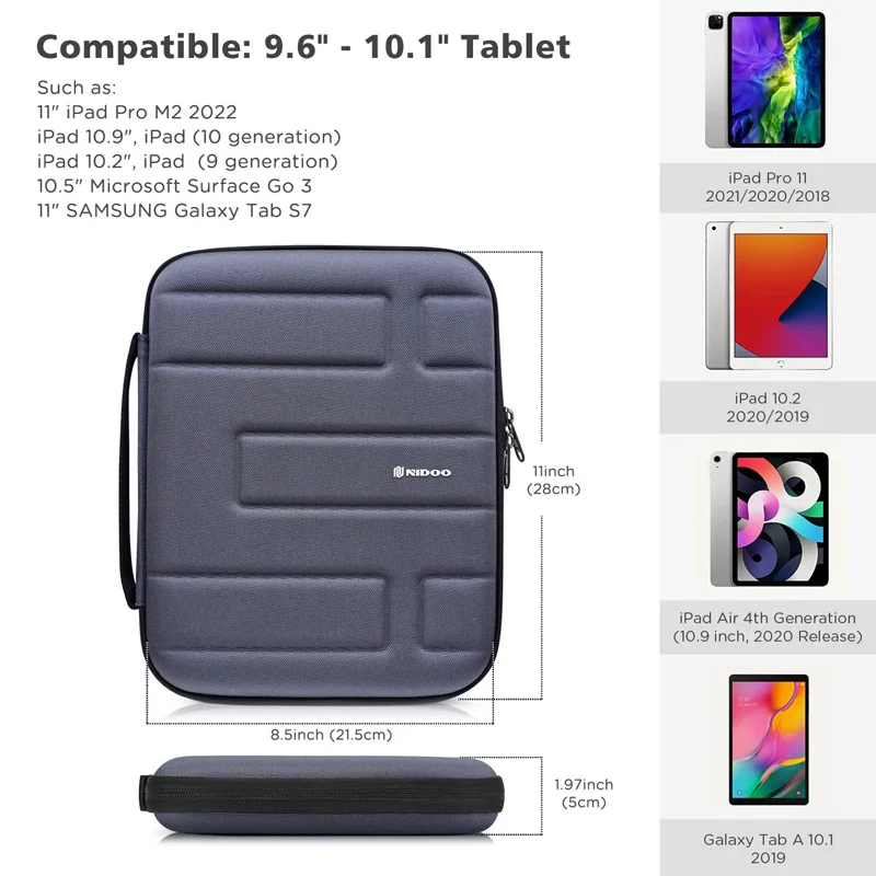 Imagem -06 - Nidoo-bolsa de Transporte Impermeável Laptop Hardshell Ipad Case Tablet Sleeve para 11 Ipad Pro m2 Ipad Air 4th 10.9 2023