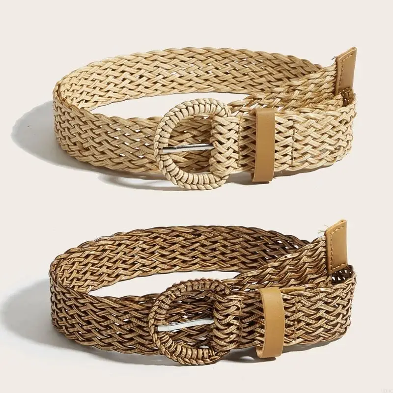 Artistic Woven Waist Belt Adjustable Clasp Waist Girdle Double Color Option Perfect For Travel And Daily Wear Y166