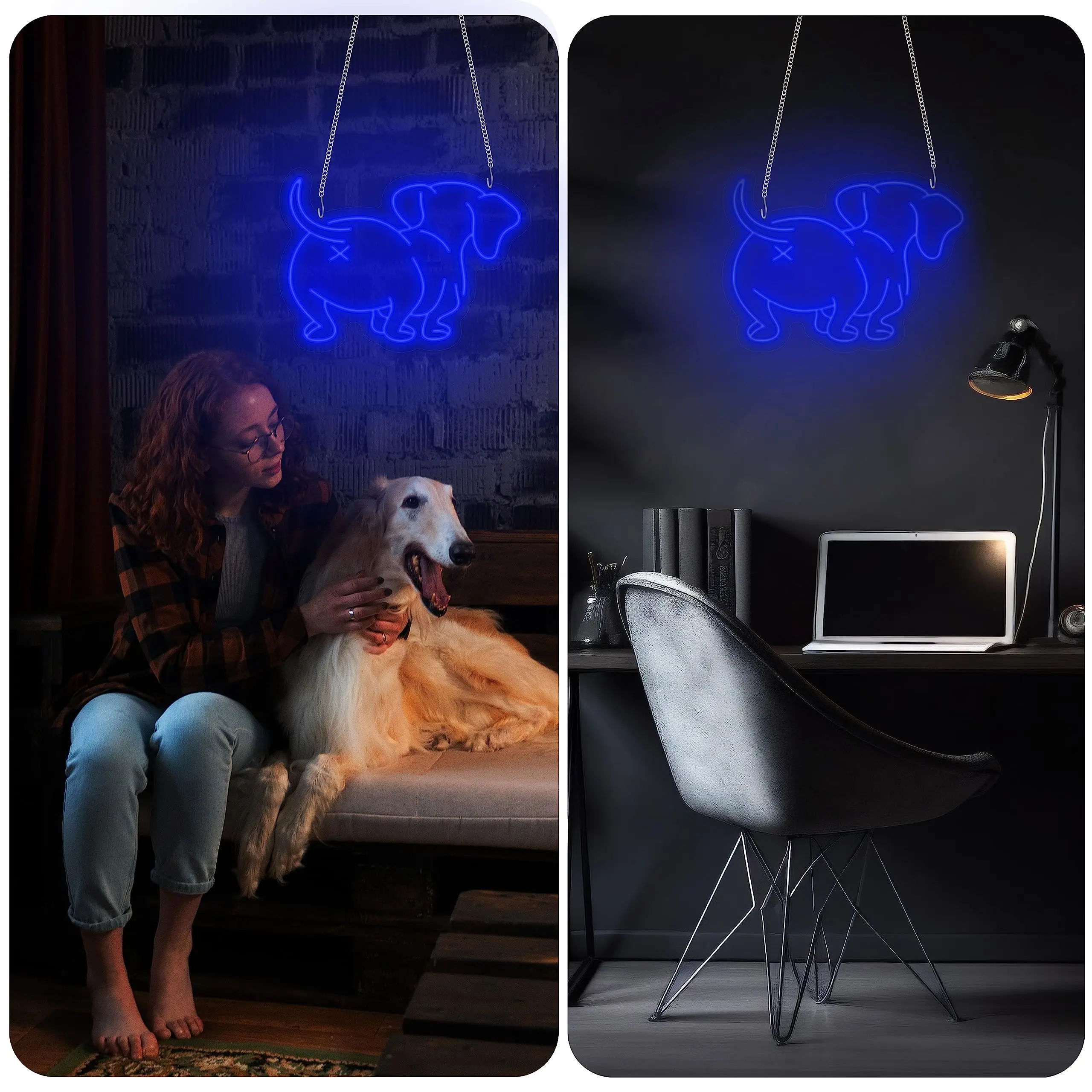 Letrero de neón de perro lindo, luz LED de noche, decoración de dormitorio de niños, lámparas de mesa de escritorio, regalo de cumpleaños