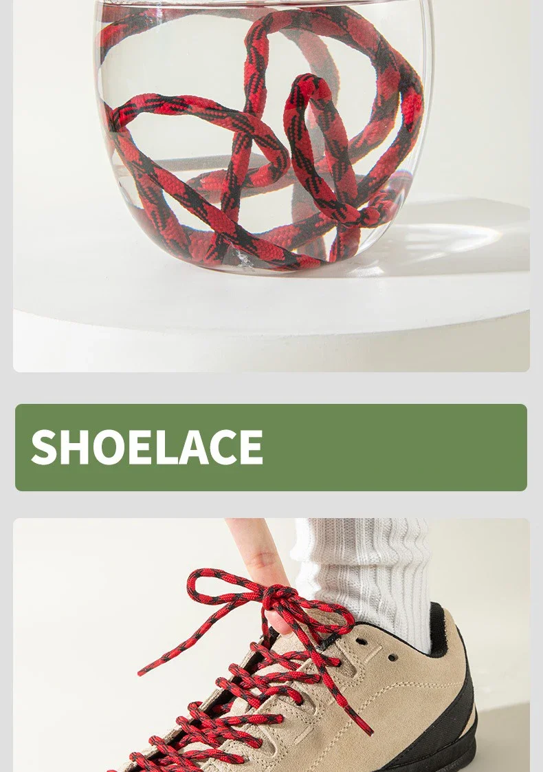 Sphärisches Anti-Rutsch-Design, Outdoor-Schnürsenkel, runde Schnürsenkel, Körbe, Stiefel, Schnürsenkel für Schuhe, 100/120/140/160 cm, Schuhzubehör – Detail 9
