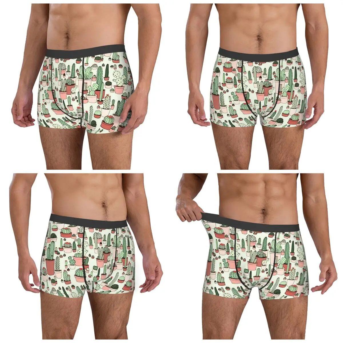 Boxer Underpants Shorts Case Cactus Panties Male Soft Underwear for Homme Man Boyfriend Gifts