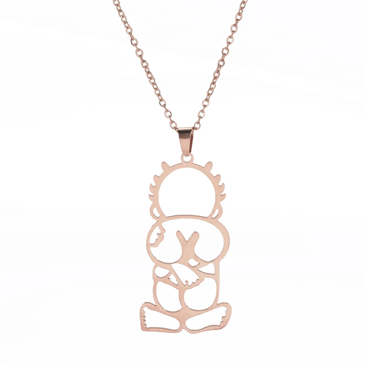 ABQR – collier avec pendentif en or Rose pour garçon, bijoux tendance de luxe, cadeau pour femmes et hommes