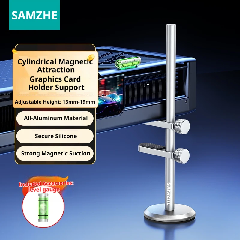 SAMZHE Graphics Card GPU Brace All Aluminum Alloy Material Card Holder GPU Support Jack Desktop PC Case Bracket Cooling Kit