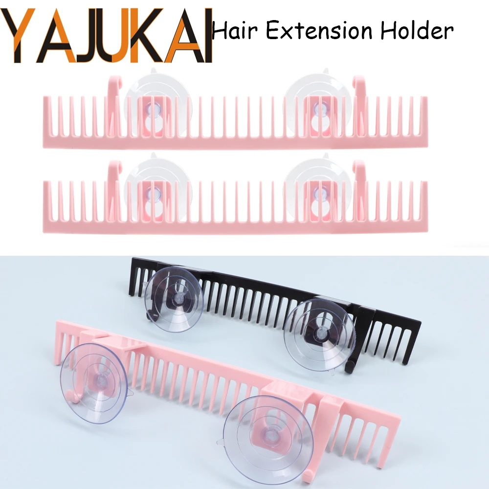 

Yajukai Hair Extension Holder Stand Hair Salon Rack Pink Wig Display Stand Hair Extension Holder For Styling Storage PP Material