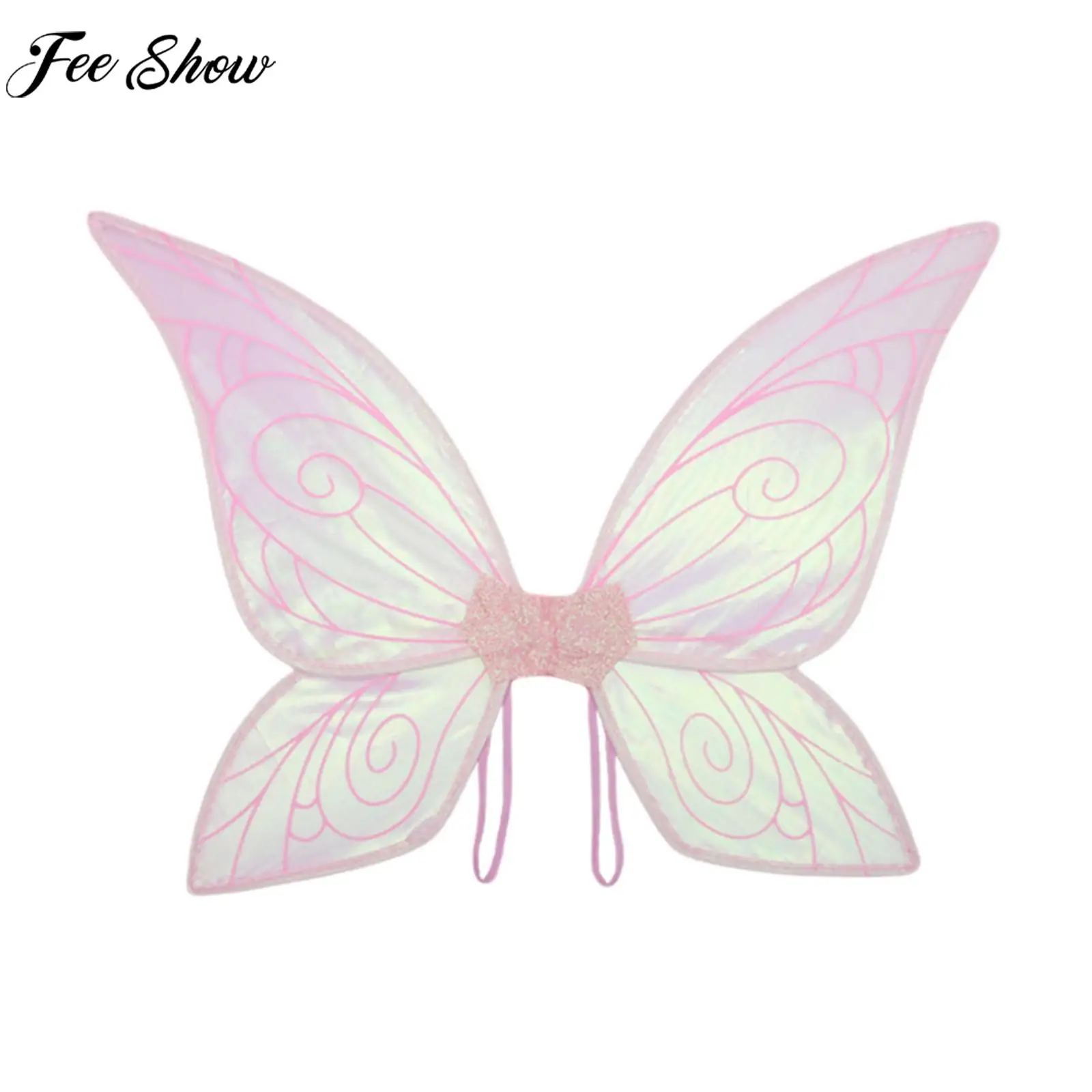 

Kids Adult Shiny Elf Angel Wing with Elastic Shoulder Strap Halloween Butterfly Fairy Cosplay Costume Accessory Photography Prop