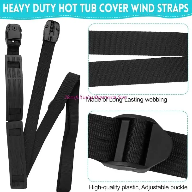  2Pcs Adjustable Spa Hot tubs Cover Security Straps Retention Belts Light Weight Hot tubs Cover Straps Fasteners Easy to Use