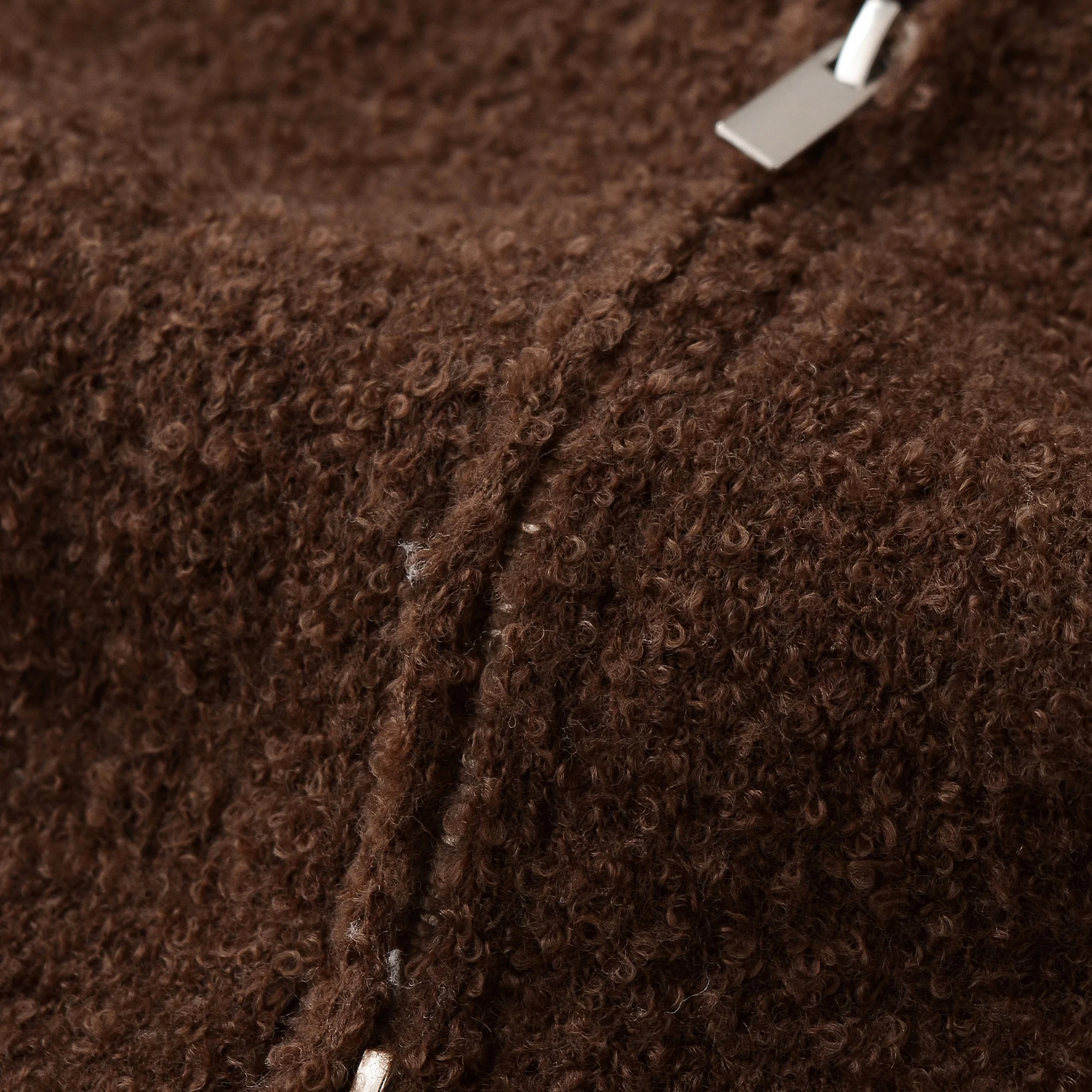 Faionable Pilots Jaet Coat Women's Autumn New Sle JNLEAOG Fluffy Loop Knit Stand Fit Long Sve Zipper Closure