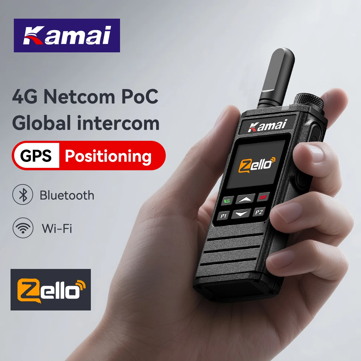 Zello Walkie Talkie 4g Sim Card WiFi GPS Bluetooth POC Network Cell Phone Long Range Global Radio Professional Wireless