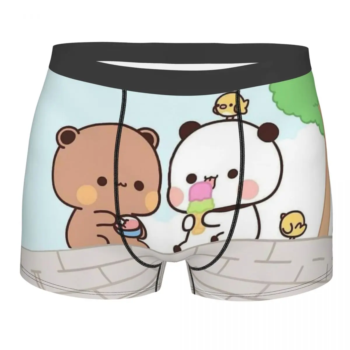 Peach Cat Cute Kawaii Mochi Cats Eating Icecream Underpants Cotton Panties Men\'s Underwear Sexy Shorts Boxer Briefs